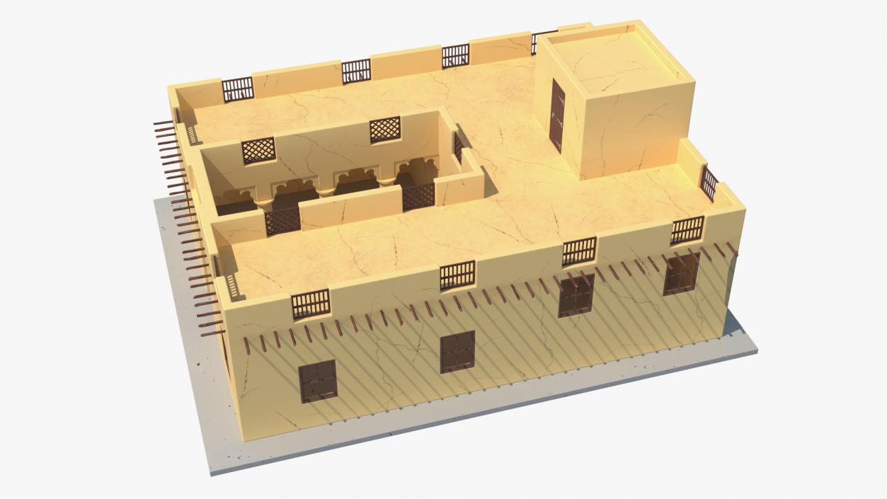 Cartoon Arab House with a Courtyard 2 3D