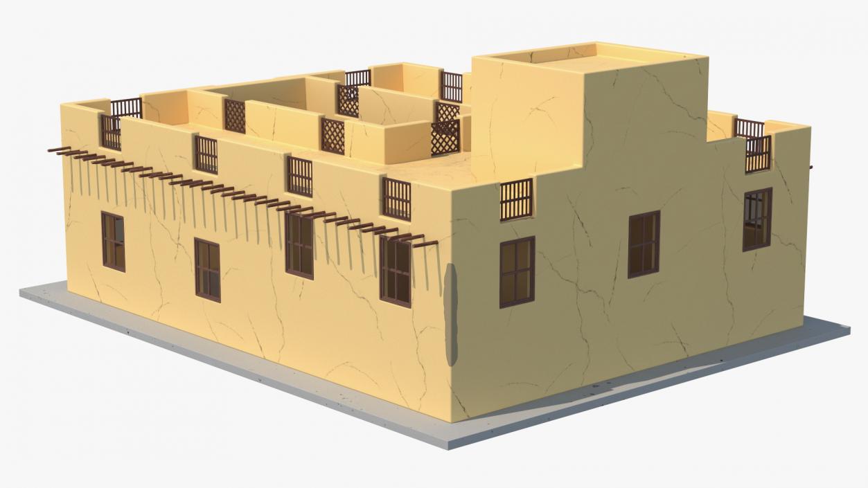 Cartoon Arab House with a Courtyard 2 3D