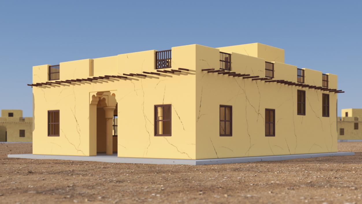 Cartoon Arab House with a Courtyard 2 3D