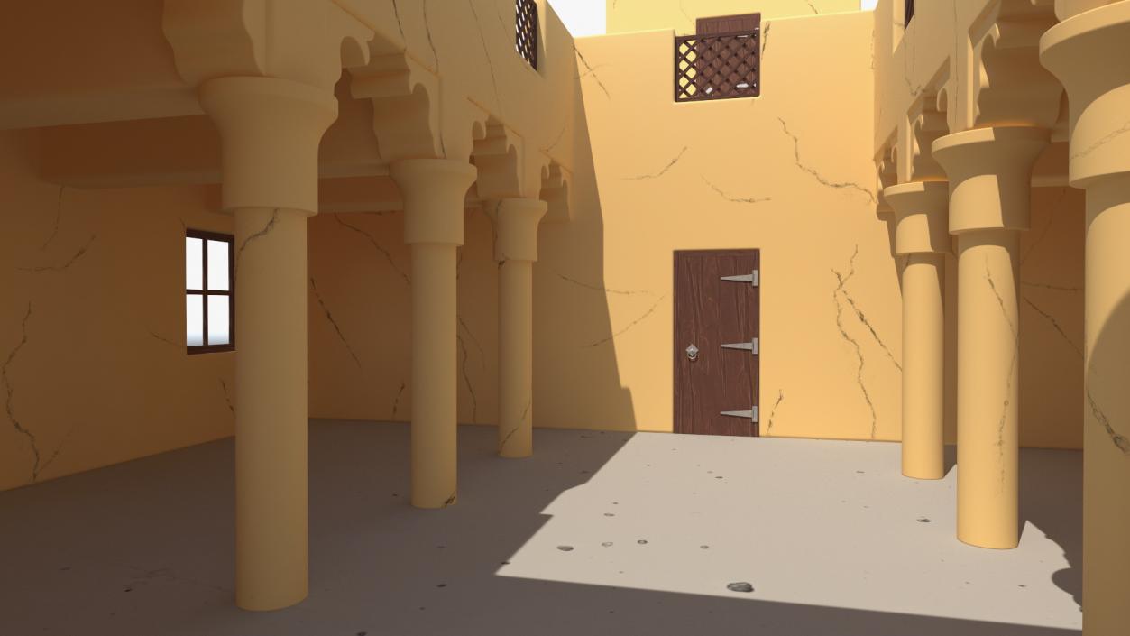 Cartoon Arab House with a Courtyard 2 3D