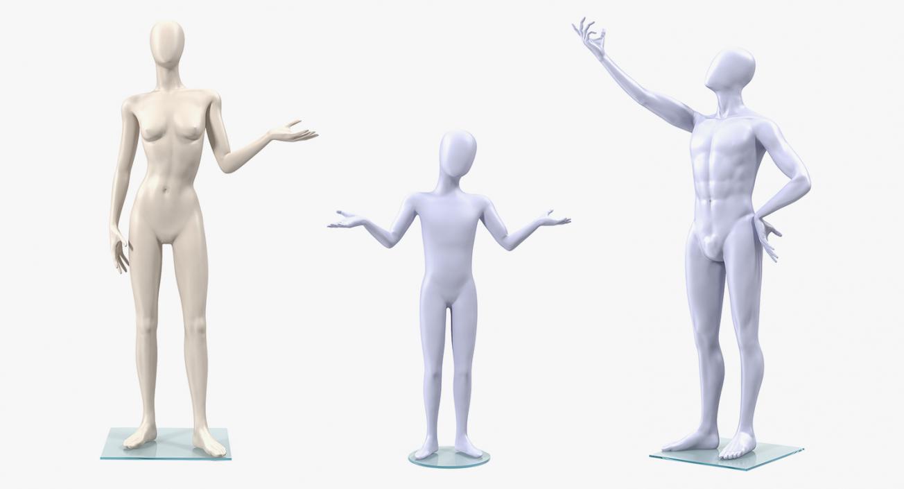 3D Rigged Mannequins Collection model