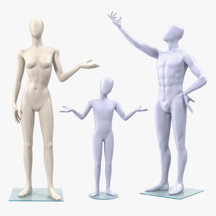 3D Rigged Mannequins Collection model