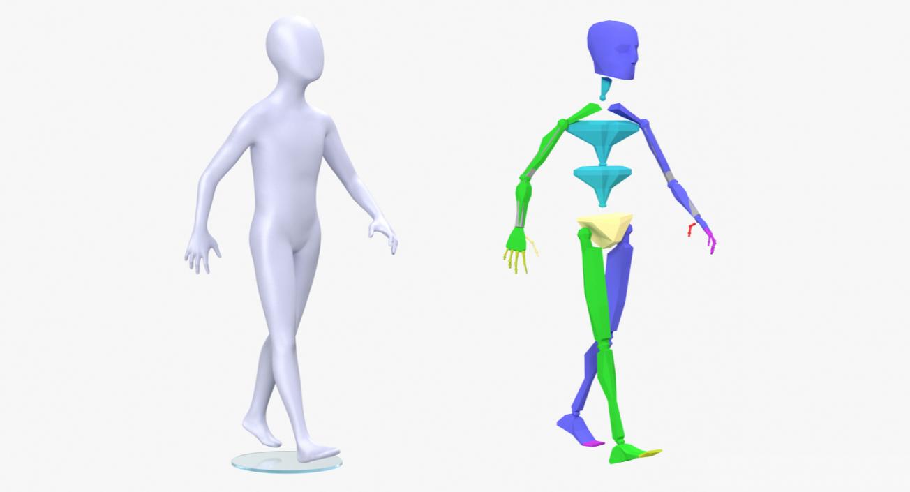 3D Rigged Mannequins Collection model