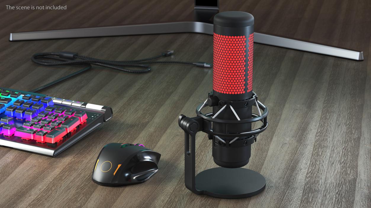 3D Gaming Microphone Black with RGB Light model