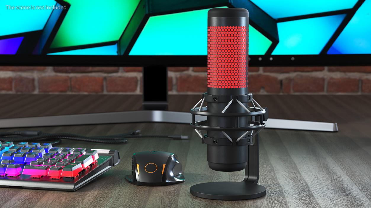 3D Gaming Microphone Black with RGB Light model