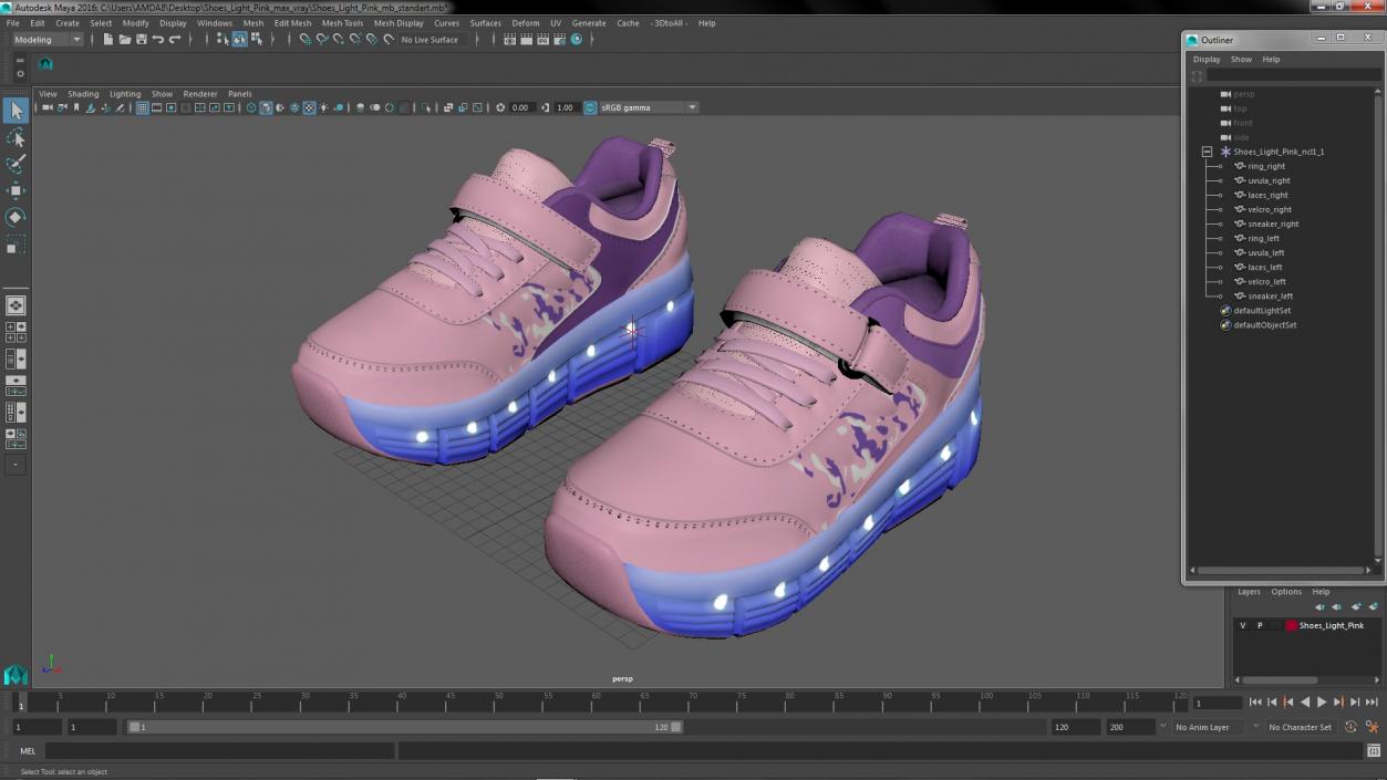 3D Shoes Light Pink