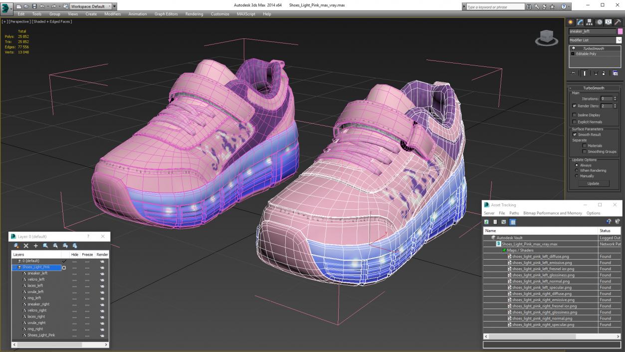 3D Shoes Light Pink