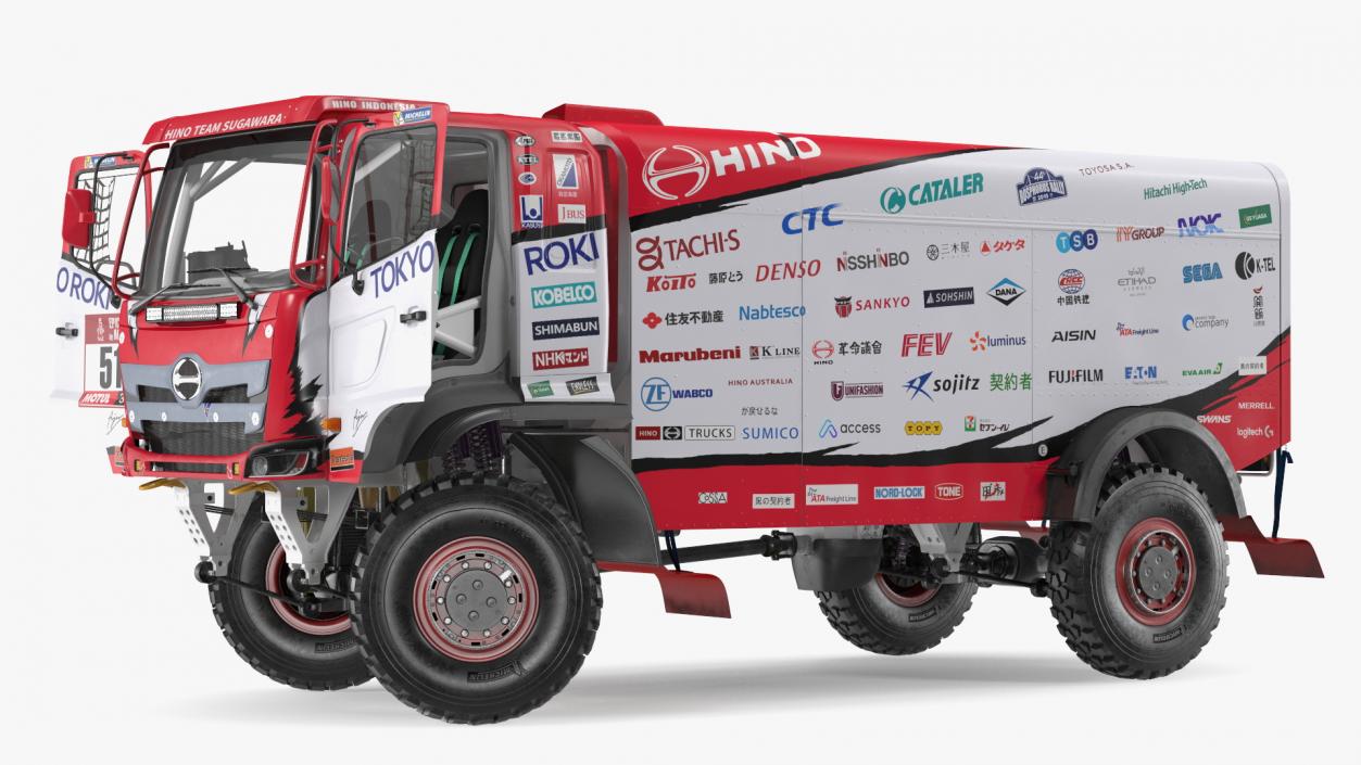 3D Hino Dakar Truck Rigged model