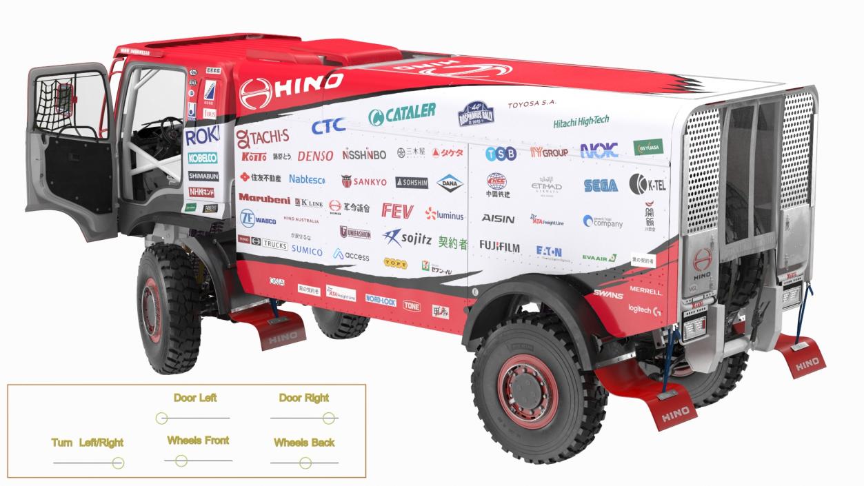 3D Hino Dakar Truck Rigged model