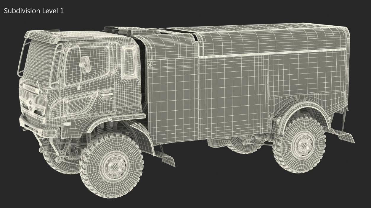 3D Hino Dakar Truck Rigged model