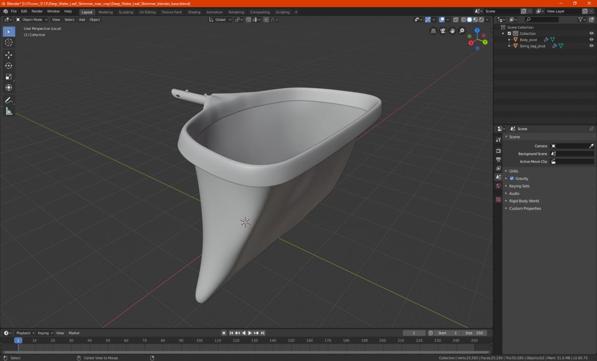 3D Deep Water Leaf Skimmer model