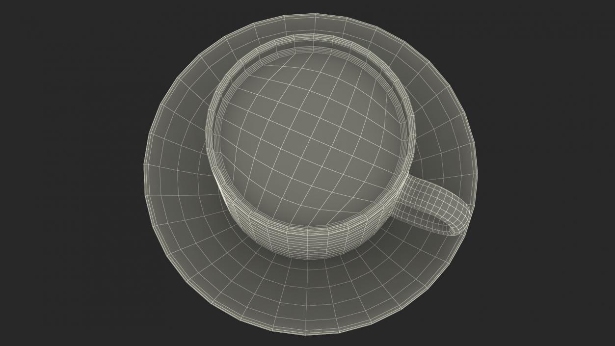 3D Large Cup with Saucer Full of Tea model