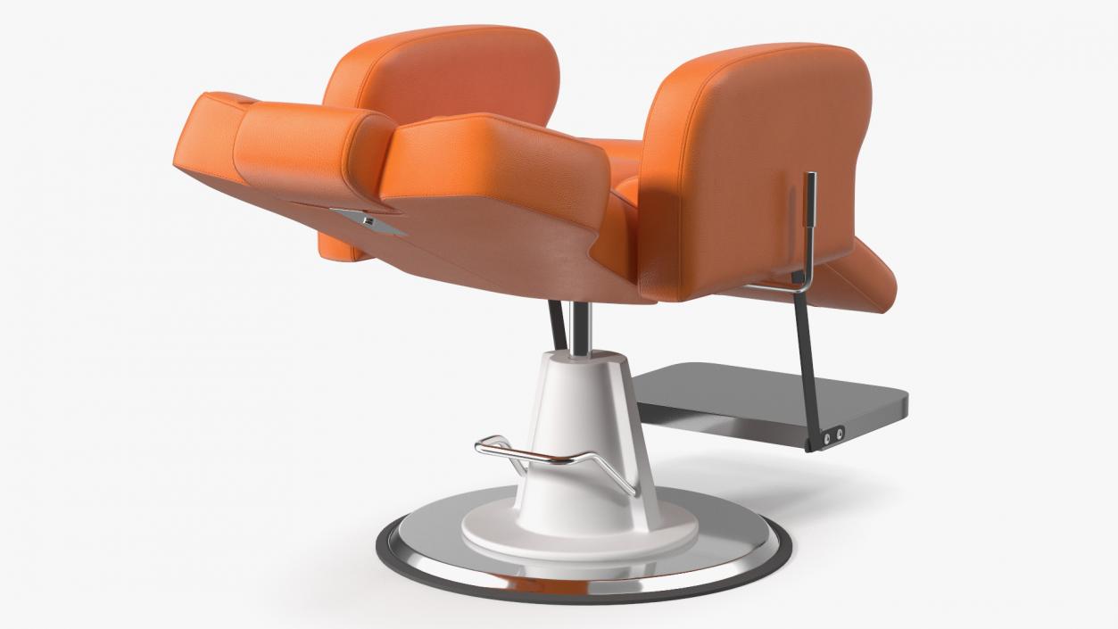 Beauty Salon Chair Unfolded Orange 3D model