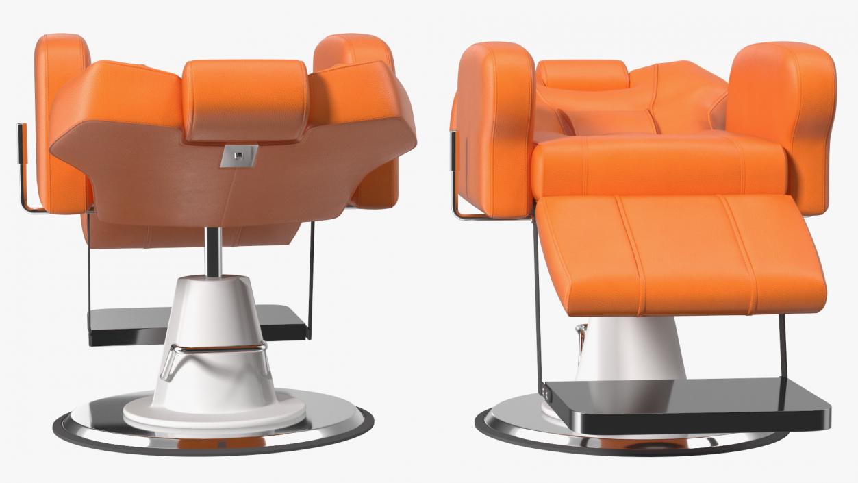 Beauty Salon Chair Unfolded Orange 3D model