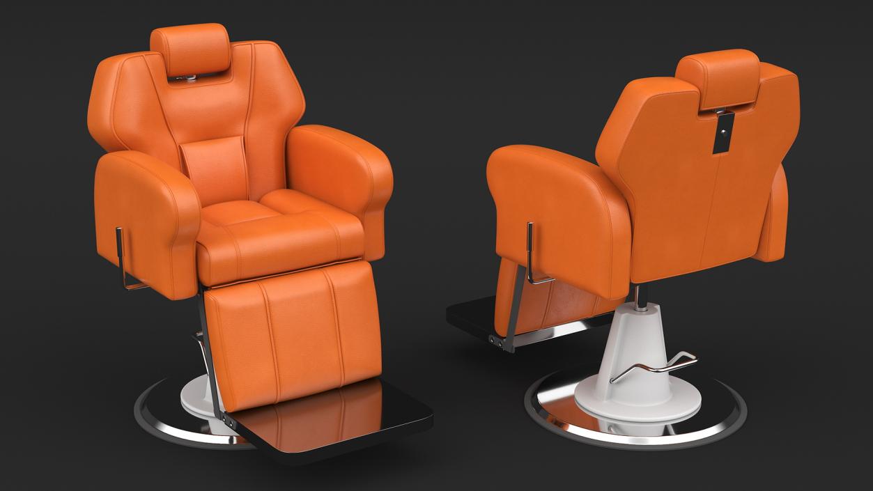 Beauty Salon Chair Unfolded Orange 3D model