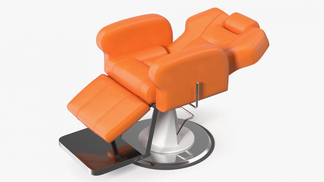 Beauty Salon Chair Unfolded Orange 3D model