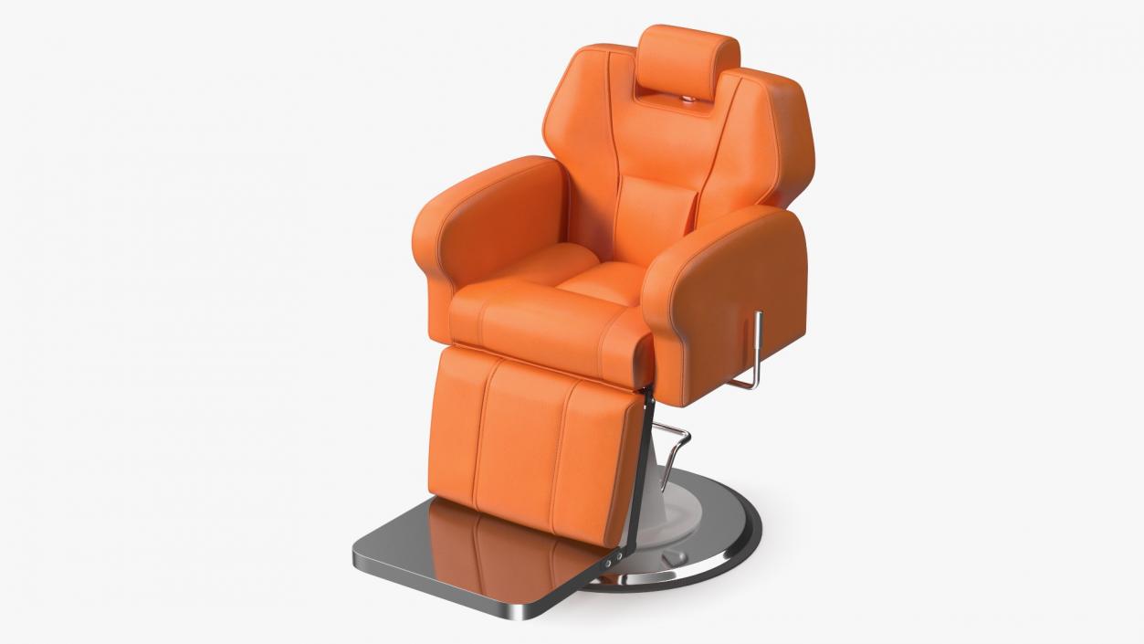 Beauty Salon Chair Unfolded Orange 3D model