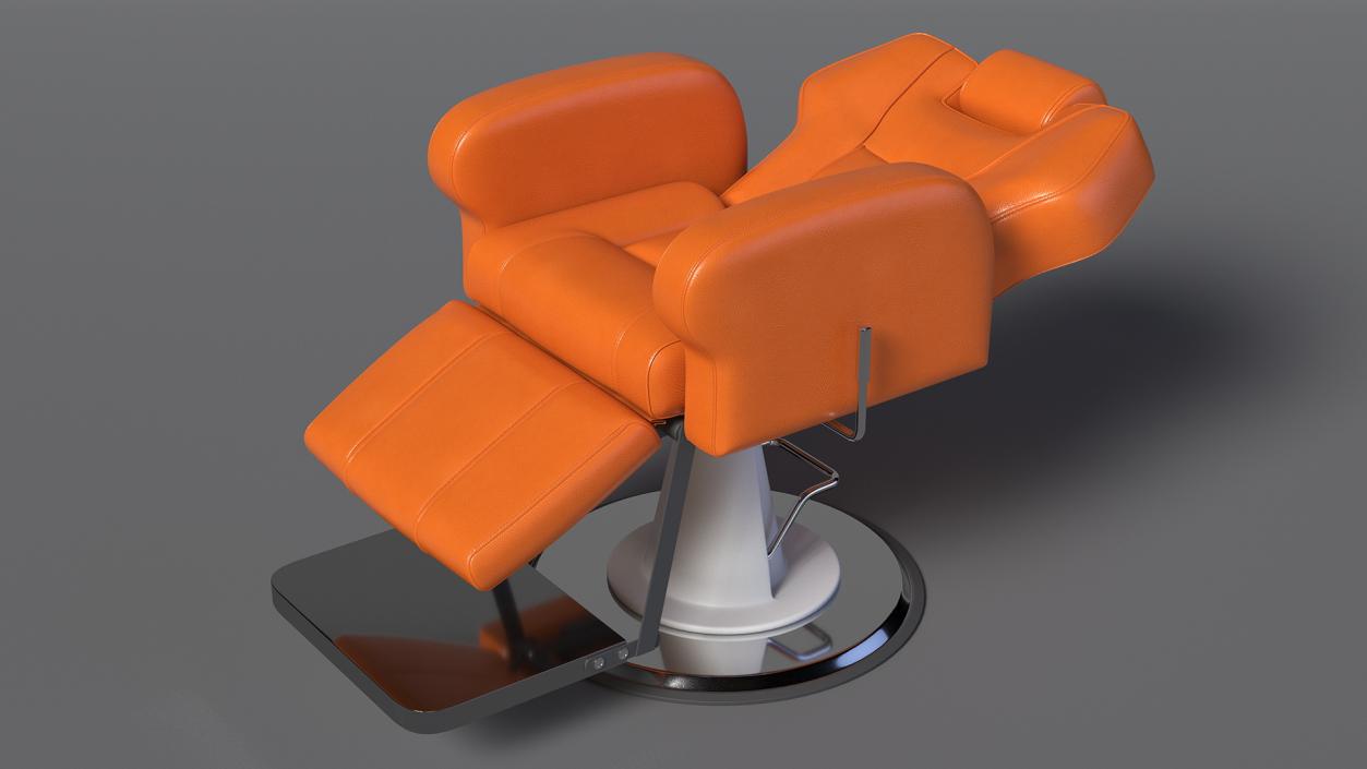 Beauty Salon Chair Unfolded Orange 3D model