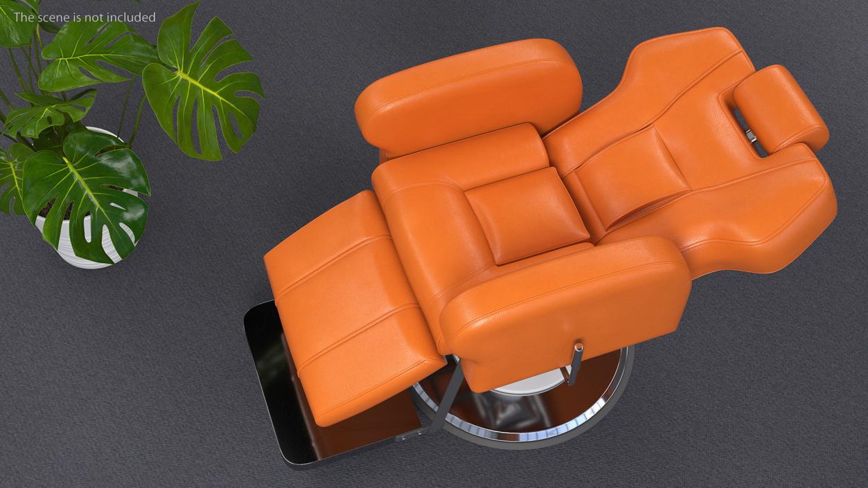 Beauty Salon Chair Unfolded Orange 3D model