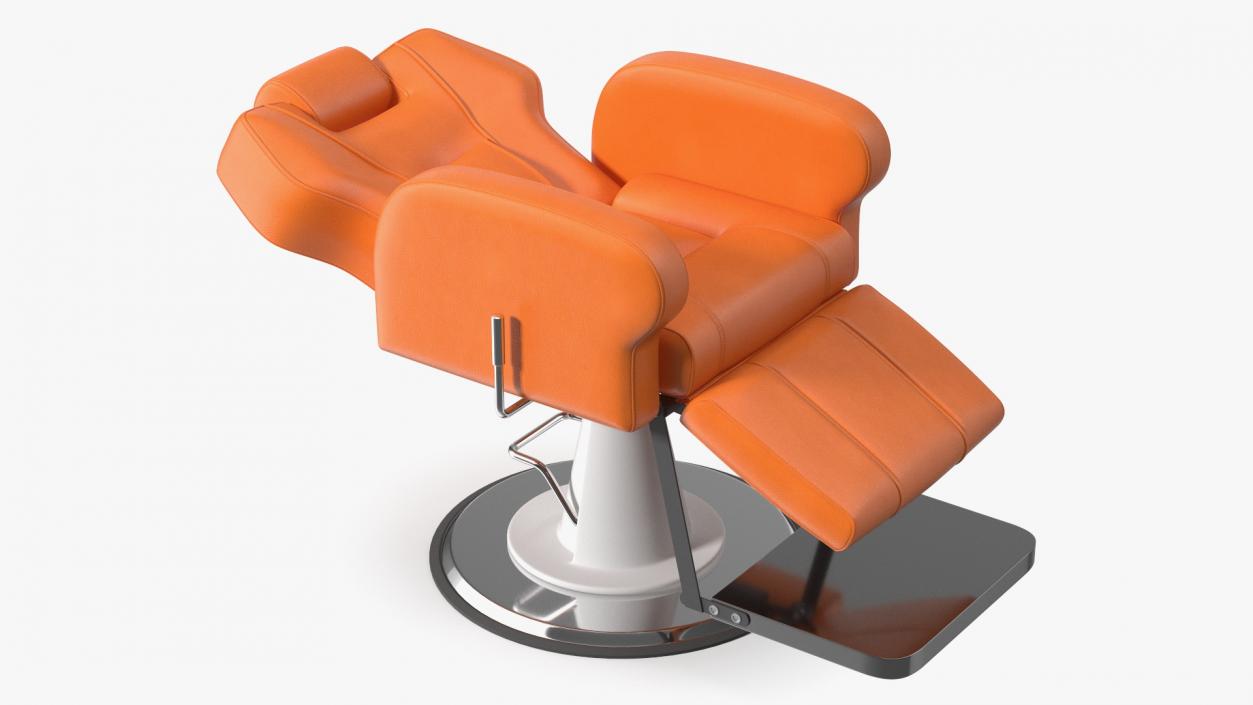 Beauty Salon Chair Unfolded Orange 3D model