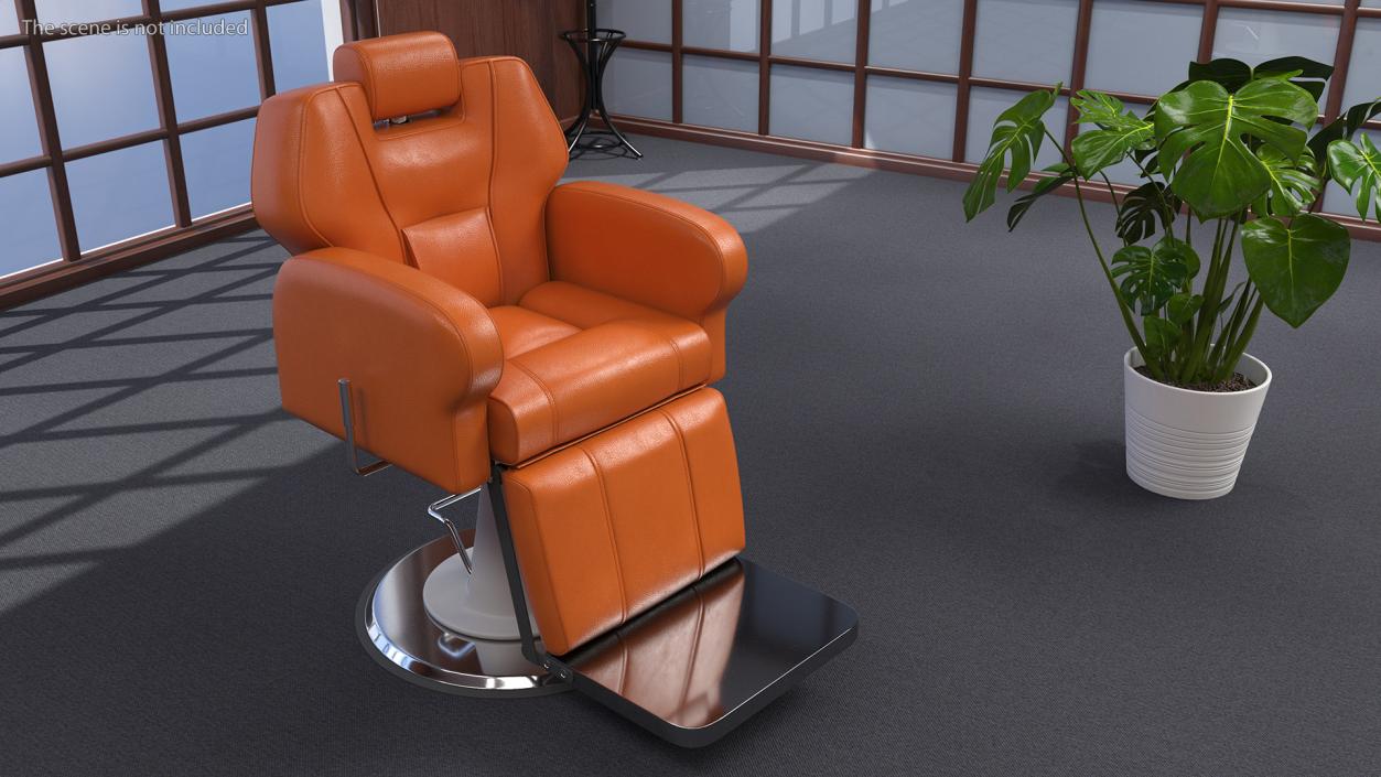 Beauty Salon Chair Unfolded Orange 3D model