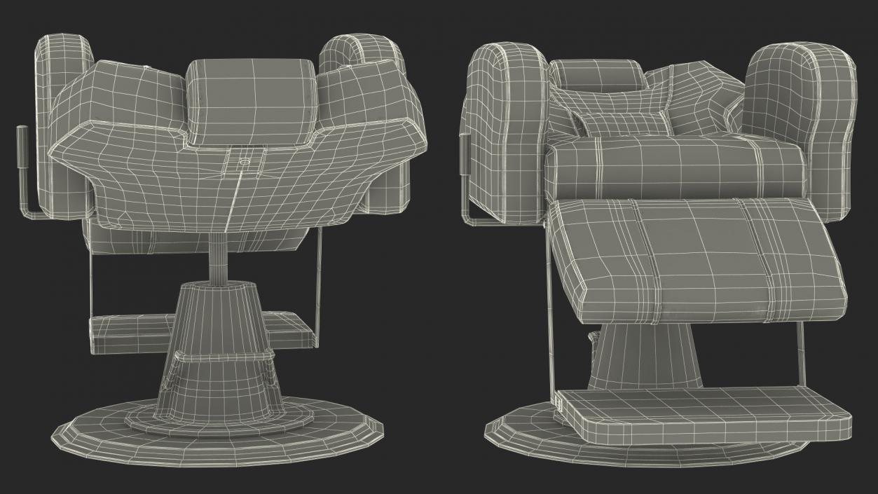 Beauty Salon Chair Unfolded Orange 3D model