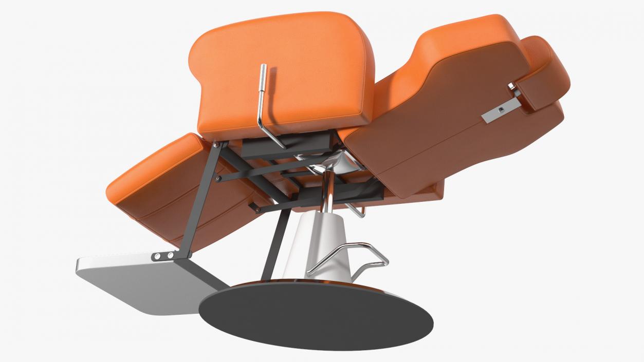 Beauty Salon Chair Unfolded Orange 3D model