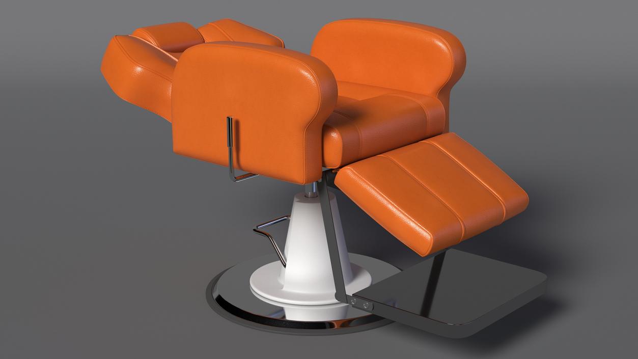 Beauty Salon Chair Unfolded Orange 3D model