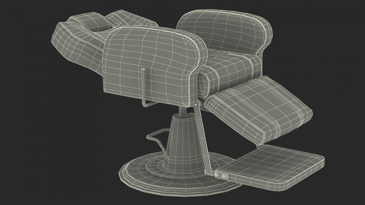 Beauty Salon Chair Unfolded Orange 3D model