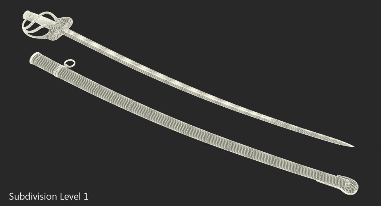 3D French Officers Sword