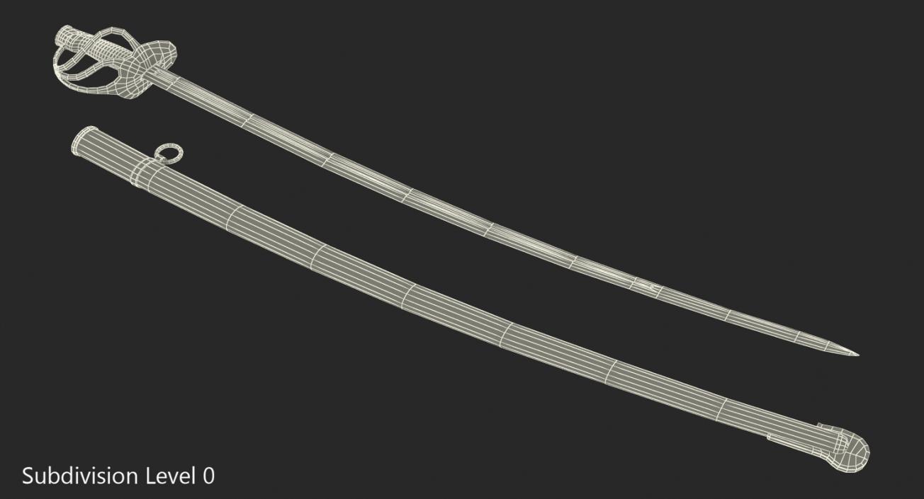 3D French Officers Sword