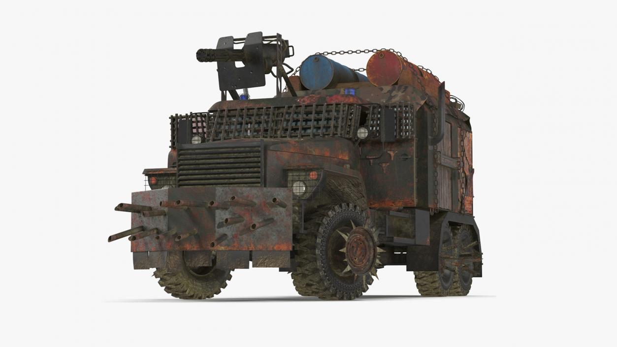 3D Apocalyptic Truck Rigged for Maya model