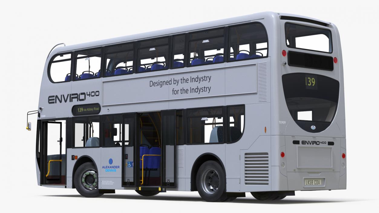 3D model Alexander Dennis Enviro400 Double Decker Bus Rigged for Maya