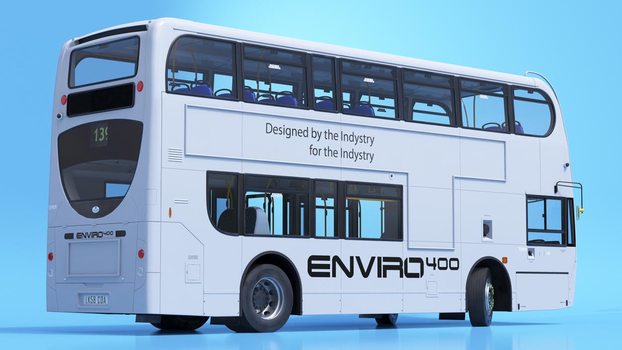 3D model Alexander Dennis Enviro400 Double Decker Bus Rigged for Maya