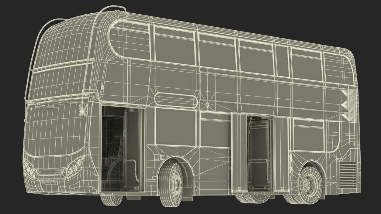 3D model Alexander Dennis Enviro400 Double Decker Bus Rigged for Maya