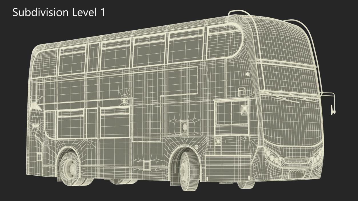 3D model Alexander Dennis Enviro400 Double Decker Bus Rigged for Maya