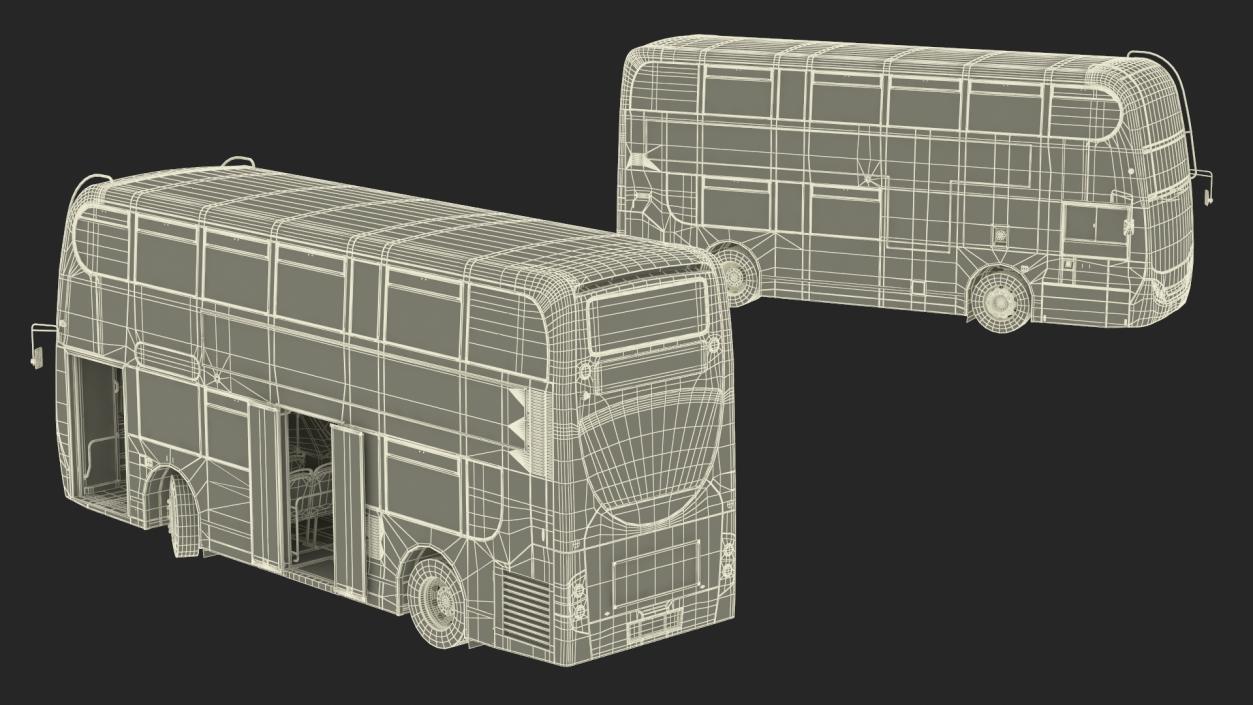 3D model Alexander Dennis Enviro400 Double Decker Bus Rigged for Maya