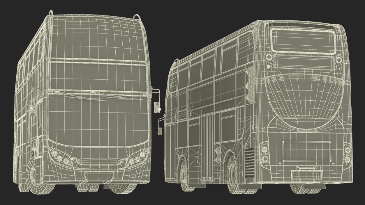 3D model Alexander Dennis Enviro400 Double Decker Bus Rigged for Maya