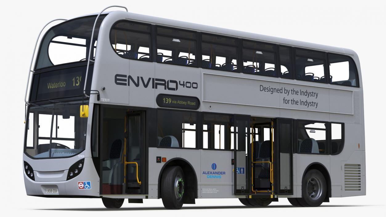 3D model Alexander Dennis Enviro400 Double Decker Bus Rigged for Maya