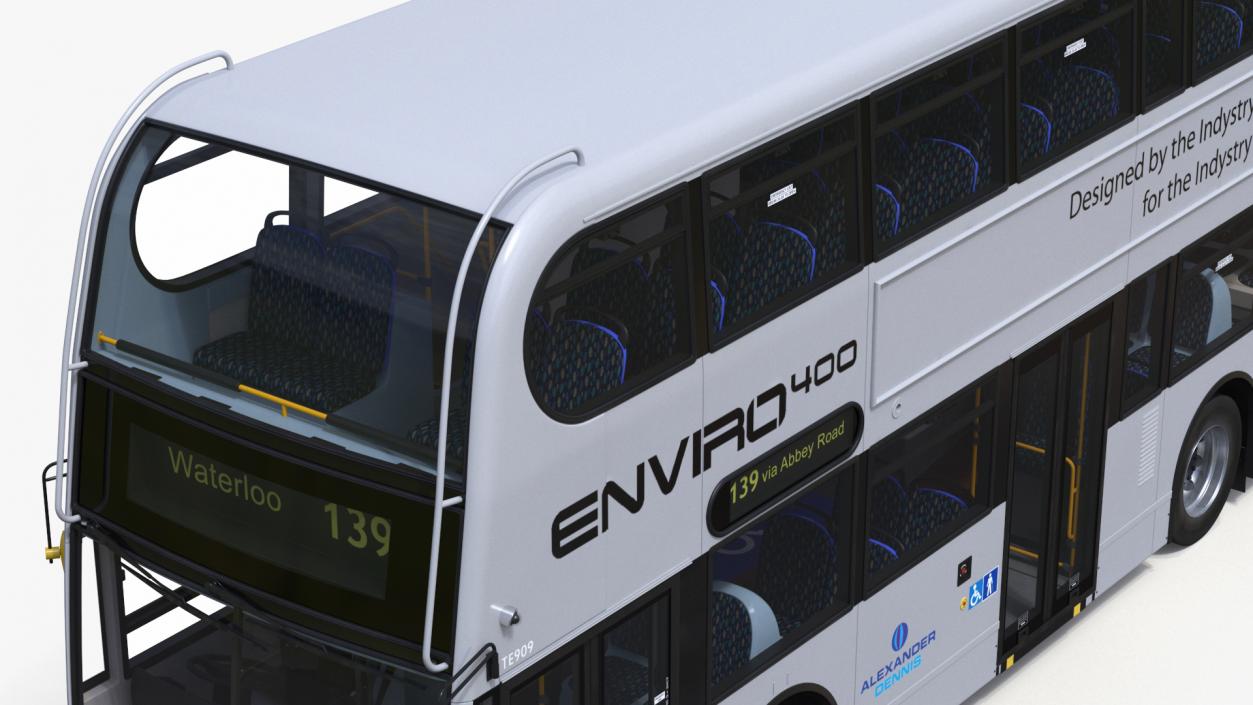 3D model Alexander Dennis Enviro400 Double Decker Bus Rigged for Maya