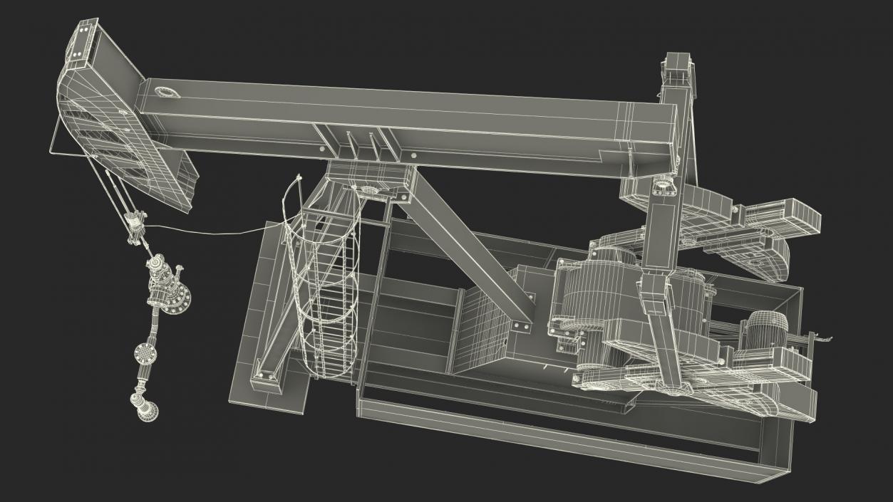 Oil Pumpjack Rigged 3D model