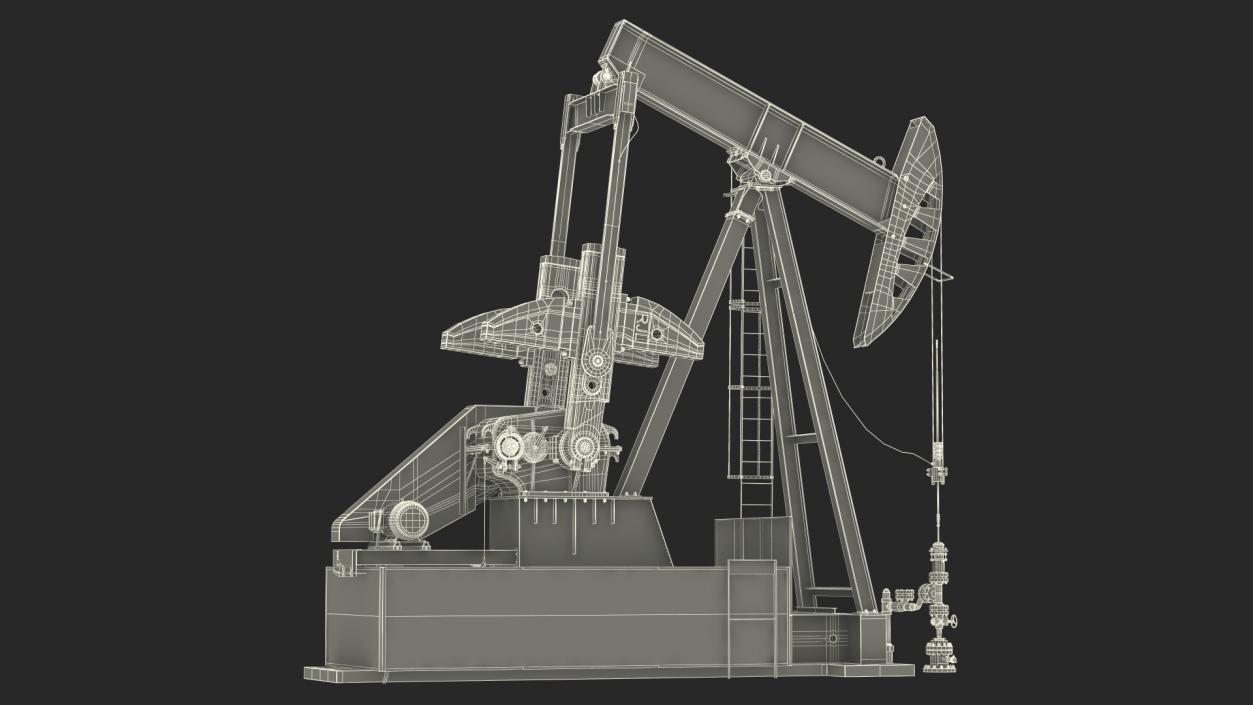 Oil Pumpjack Rigged 3D model