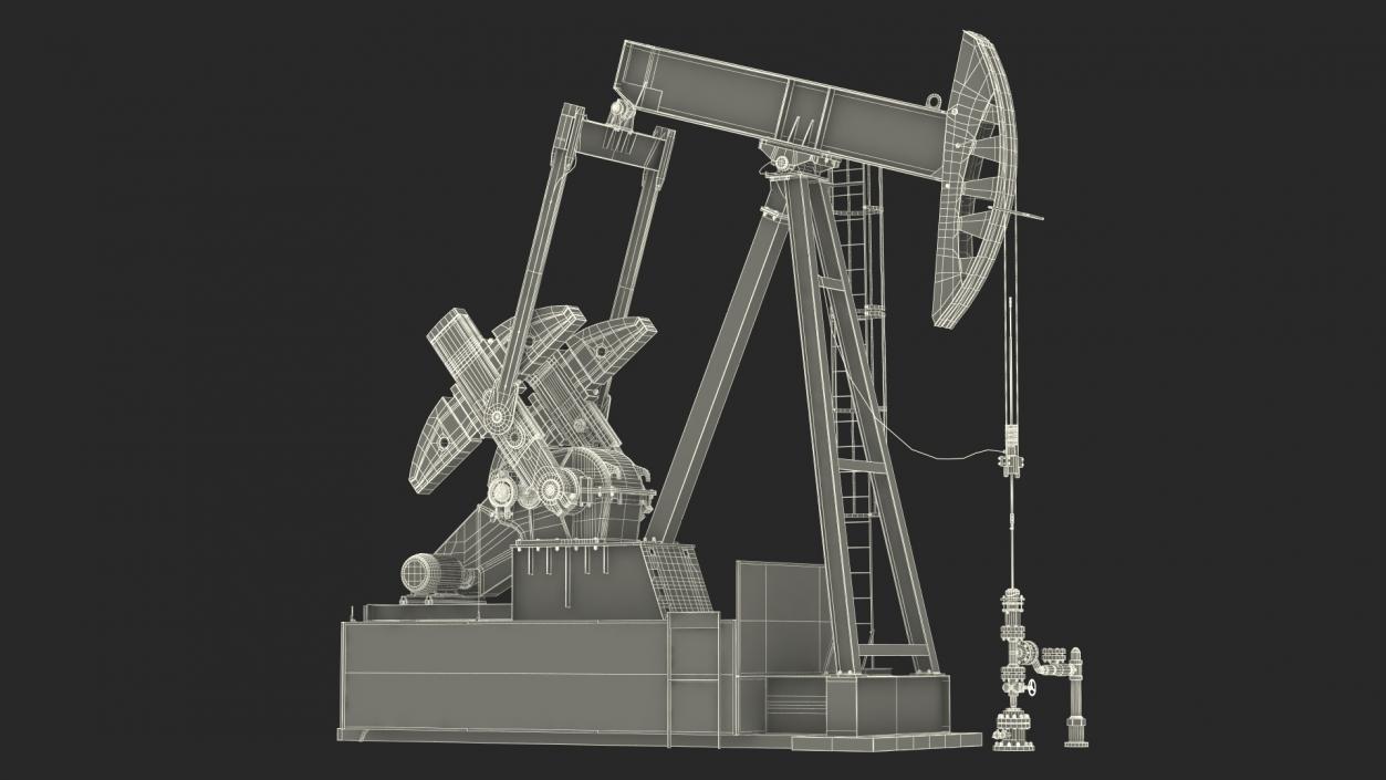 Oil Pumpjack Rigged 3D model