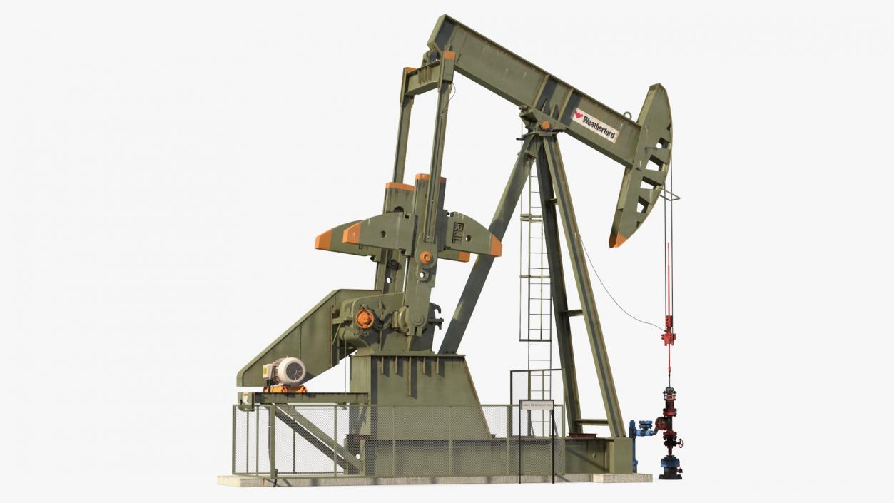 Oil Pumpjack Rigged 3D model