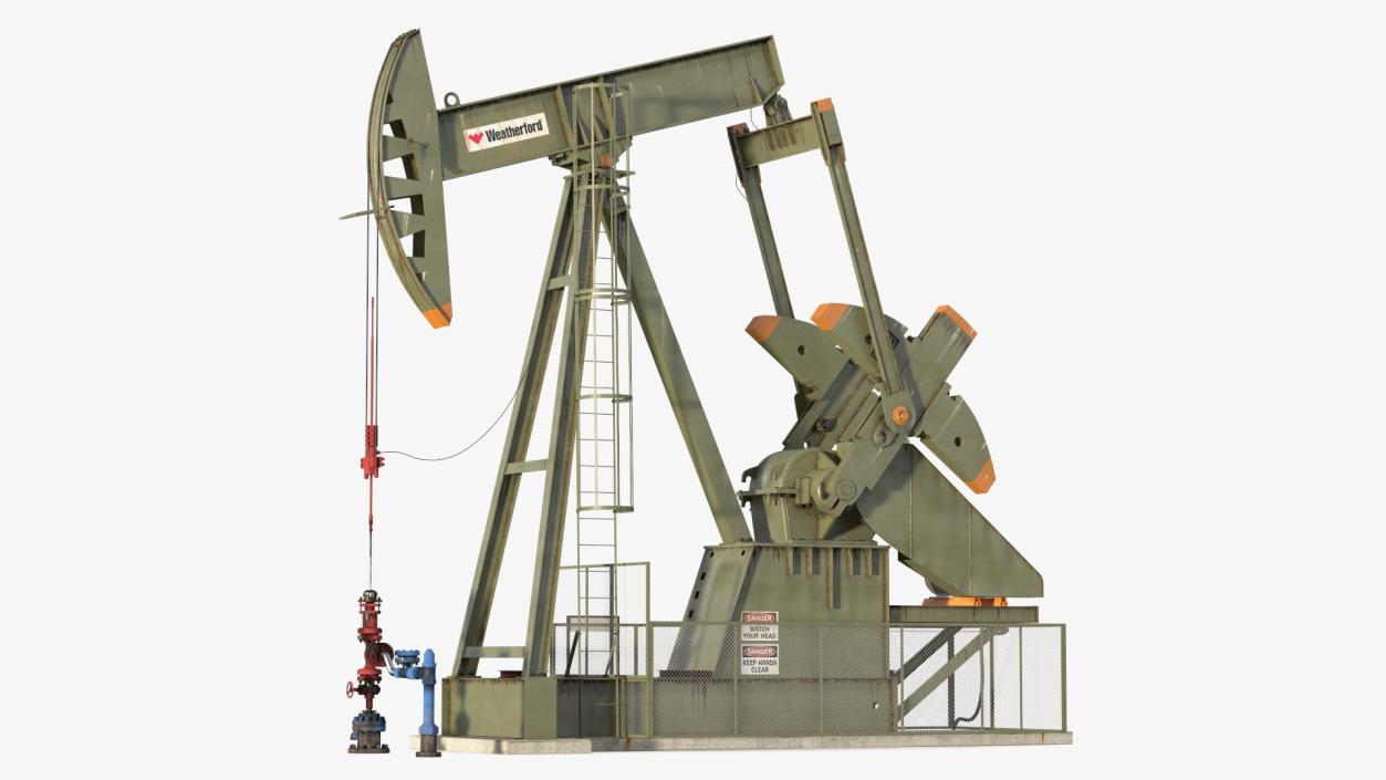 Oil Pumpjack Rigged 3D model