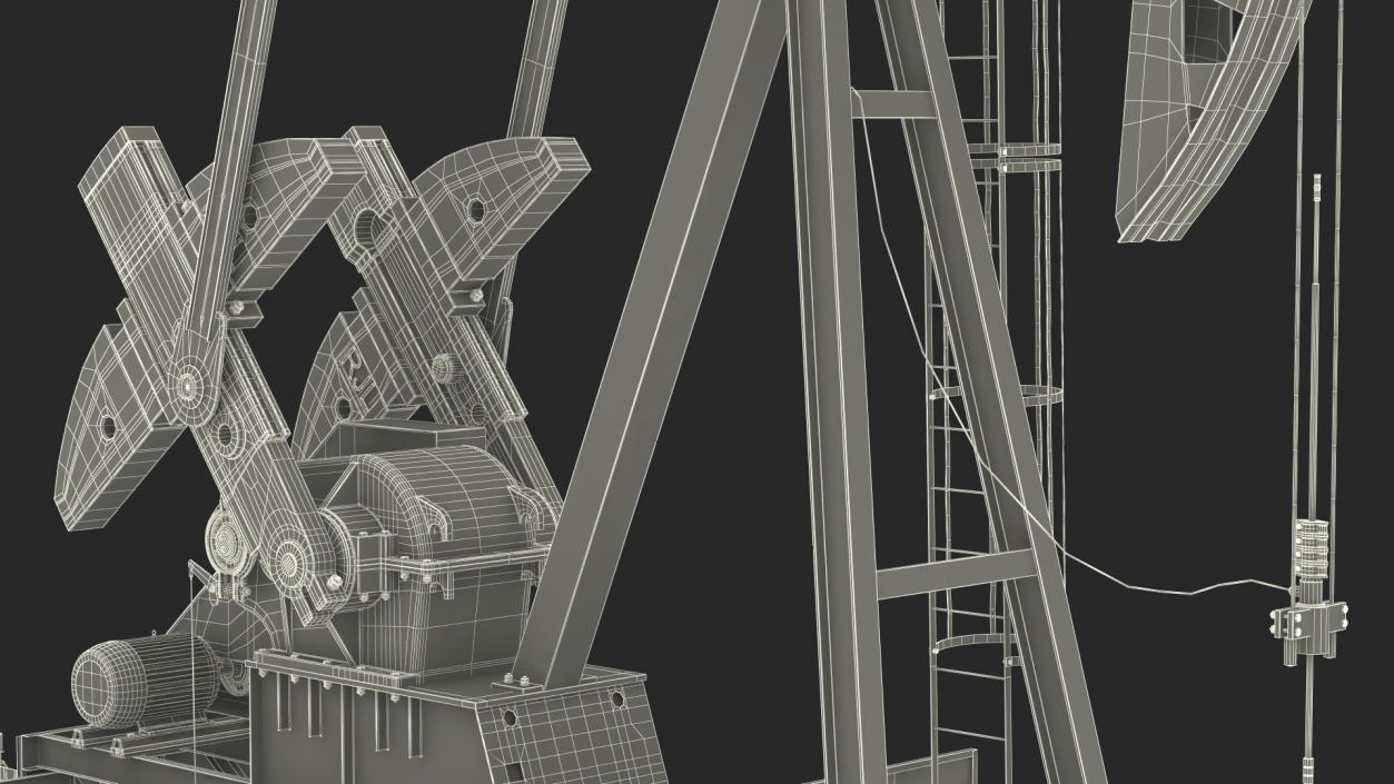 Oil Pumpjack Rigged 3D model