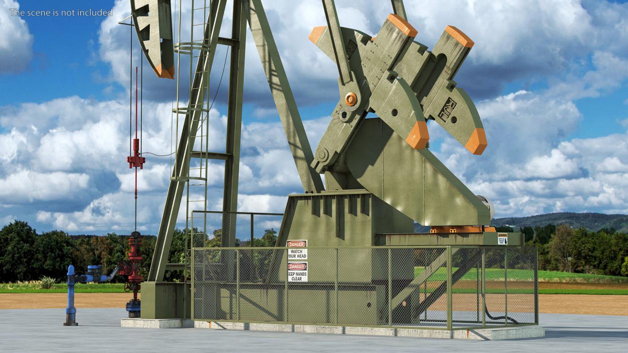 Oil Pumpjack Rigged 3D model