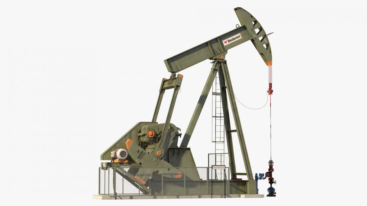 Oil Pumpjack Rigged 3D model