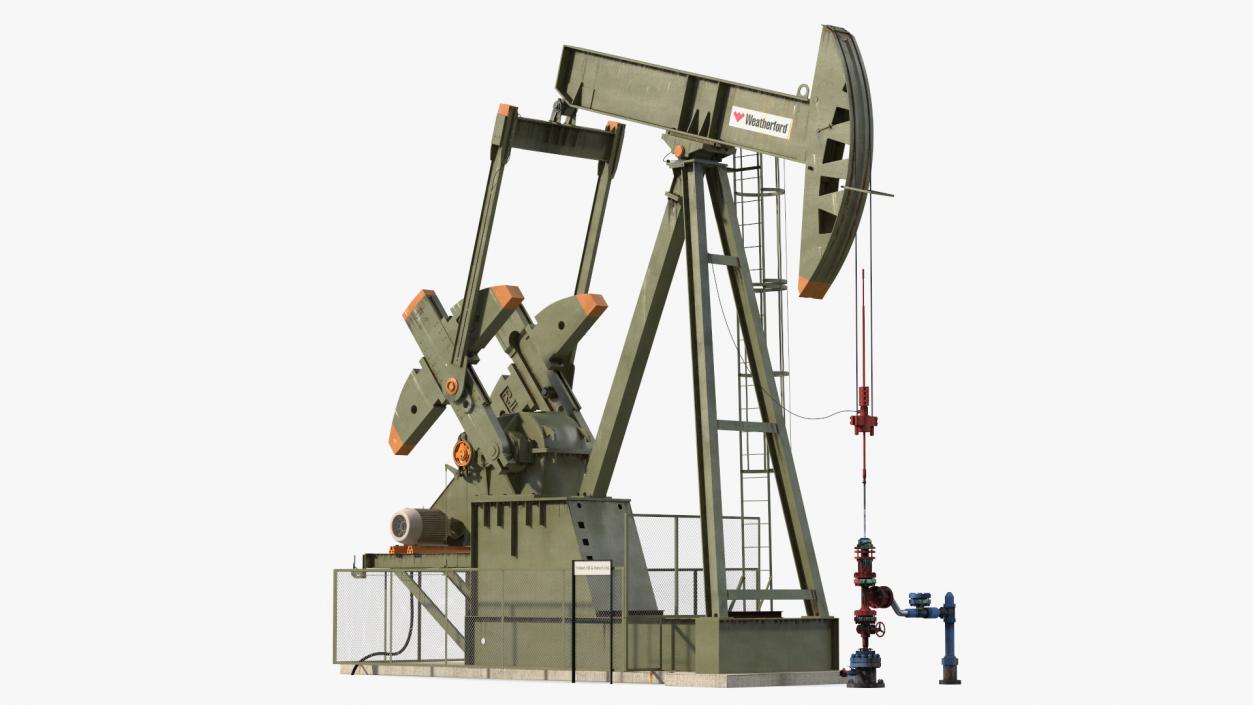 Oil Pumpjack Rigged 3D model