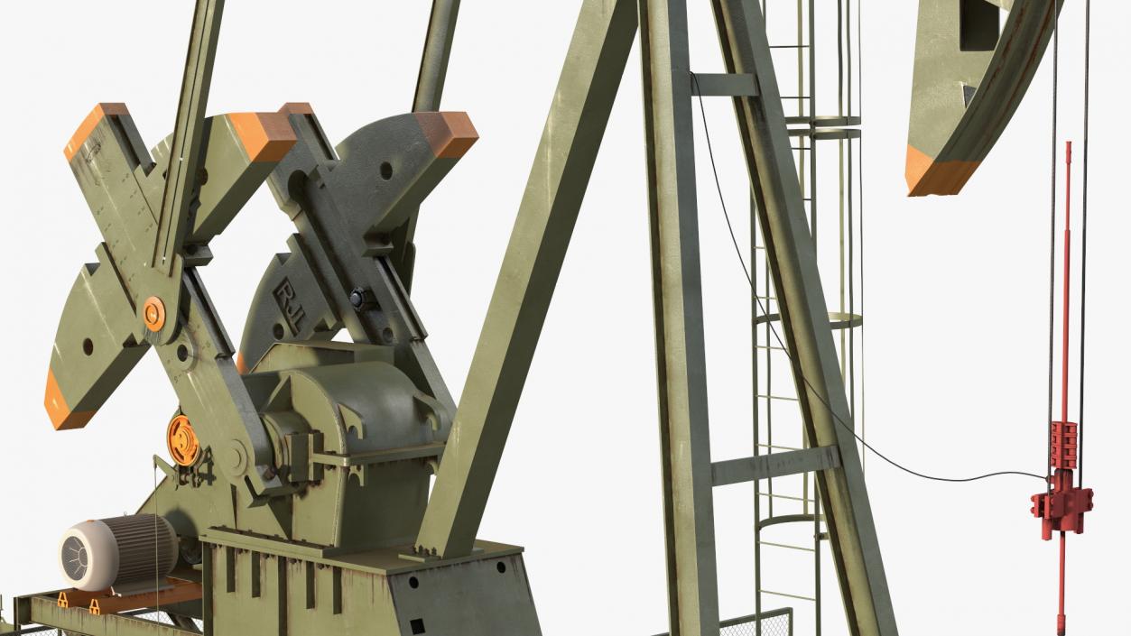 Oil Pumpjack Rigged 3D model